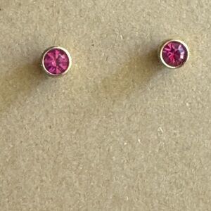 Pink crystal stud earrings